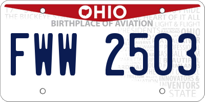 OH license plate FWW2503