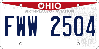 OH license plate FWW2504