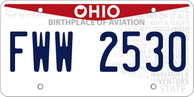 OH license plate FWW2530