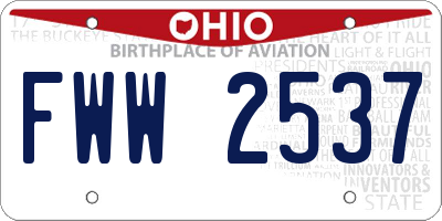 OH license plate FWW2537