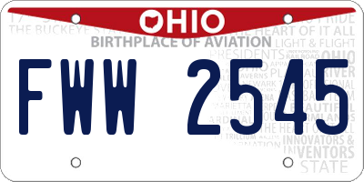 OH license plate FWW2545