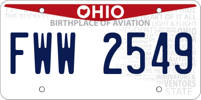 OH license plate FWW2549