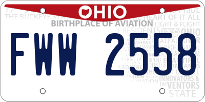 OH license plate FWW2558