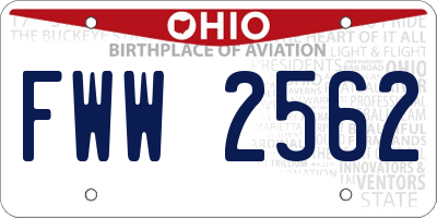 OH license plate FWW2562