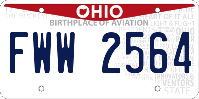 OH license plate FWW2564
