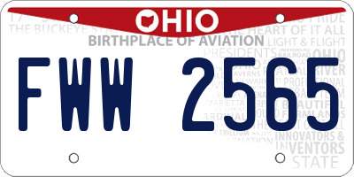 OH license plate FWW2565