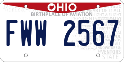 OH license plate FWW2567