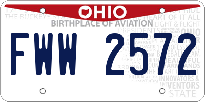 OH license plate FWW2572