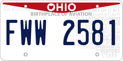OH license plate FWW2581