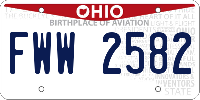 OH license plate FWW2582