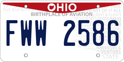 OH license plate FWW2586