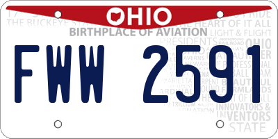 OH license plate FWW2591