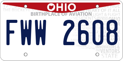 OH license plate FWW2608