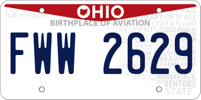 OH license plate FWW2629