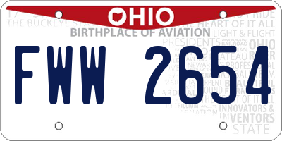 OH license plate FWW2654