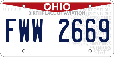 OH license plate FWW2669