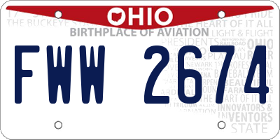 OH license plate FWW2674