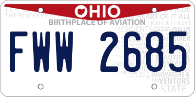 OH license plate FWW2685