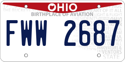 OH license plate FWW2687