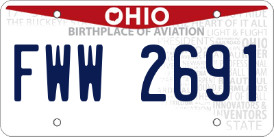OH license plate FWW2691