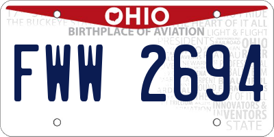 OH license plate FWW2694