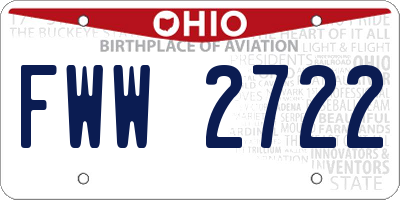 OH license plate FWW2722