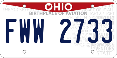 OH license plate FWW2733