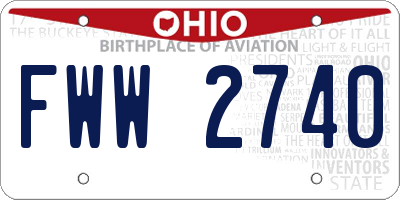OH license plate FWW2740