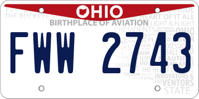 OH license plate FWW2743