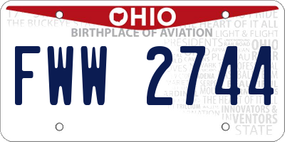 OH license plate FWW2744