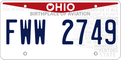 OH license plate FWW2749