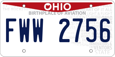 OH license plate FWW2756