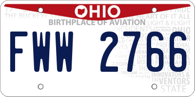 OH license plate FWW2766