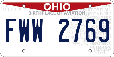 OH license plate FWW2769