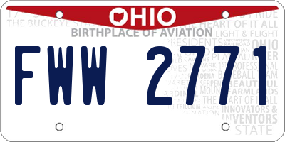 OH license plate FWW2771