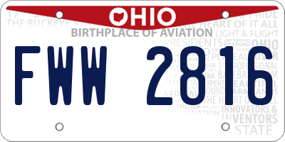 OH license plate FWW2816