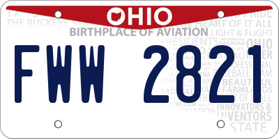 OH license plate FWW2821