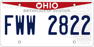 OH license plate FWW2822
