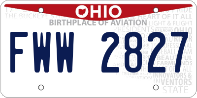 OH license plate FWW2827