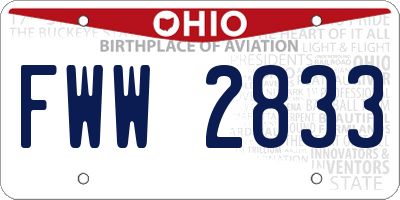 OH license plate FWW2833