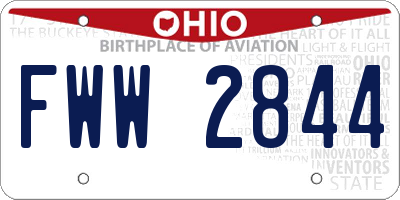 OH license plate FWW2844