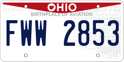 OH license plate FWW2853