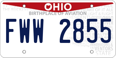 OH license plate FWW2855
