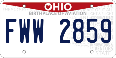 OH license plate FWW2859