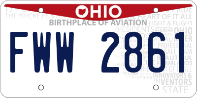 OH license plate FWW2861