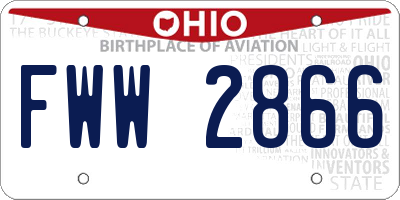 OH license plate FWW2866