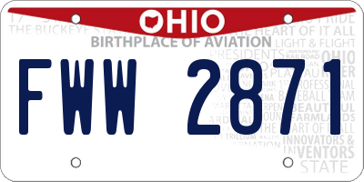 OH license plate FWW2871