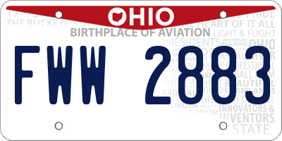 OH license plate FWW2883