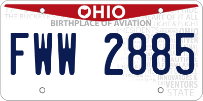 OH license plate FWW2885