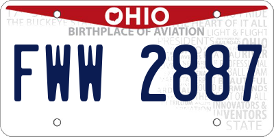 OH license plate FWW2887